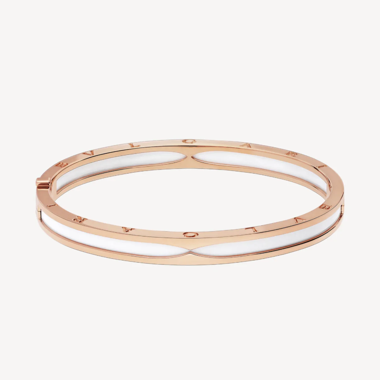 [BV]ZERO 1 PINK GOLD WITH WHITE CERAMIC BRACELET