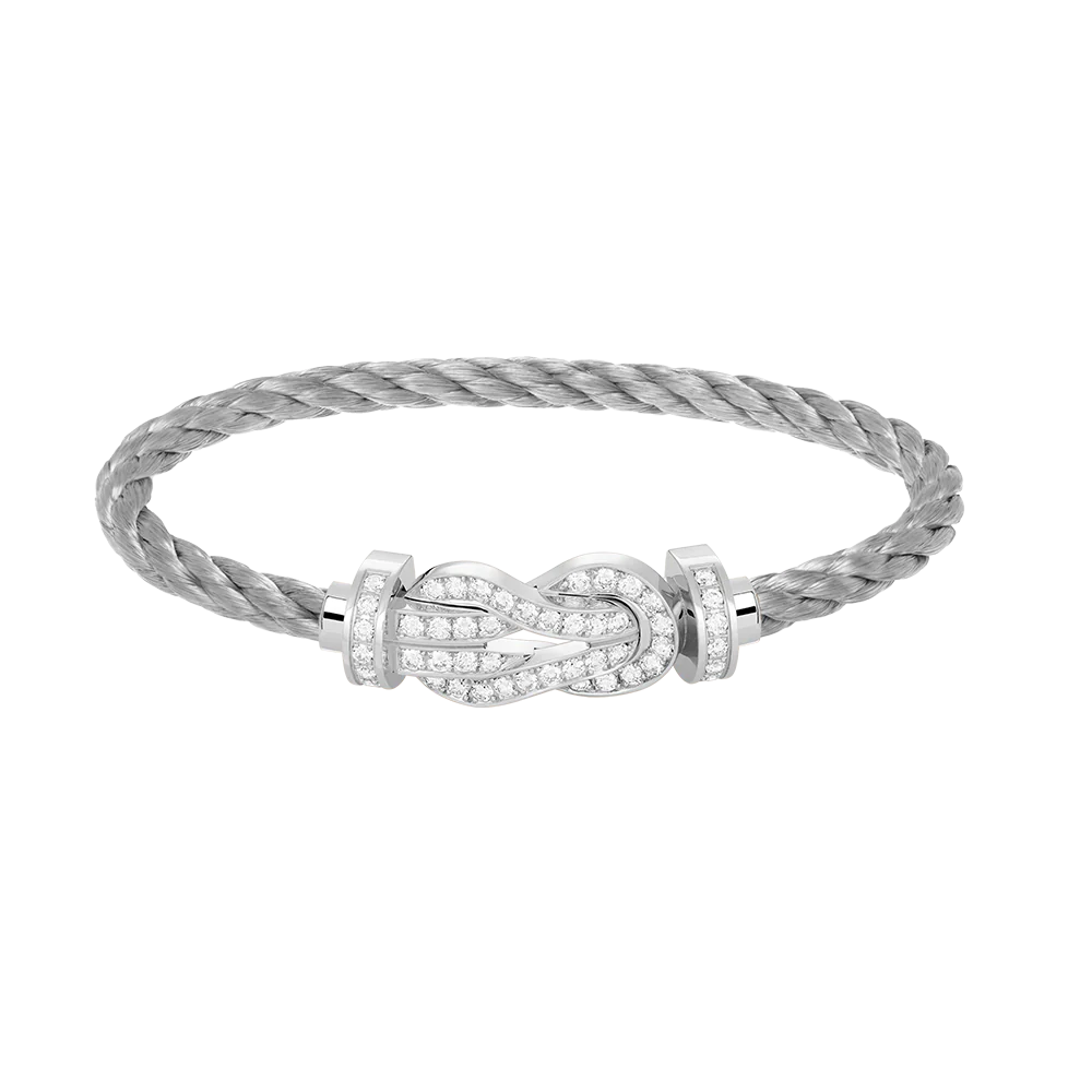 [FE]CHANCE LARGE 8 FIGURE BUCKLE FULL DIAMOND BRACELET SILVER