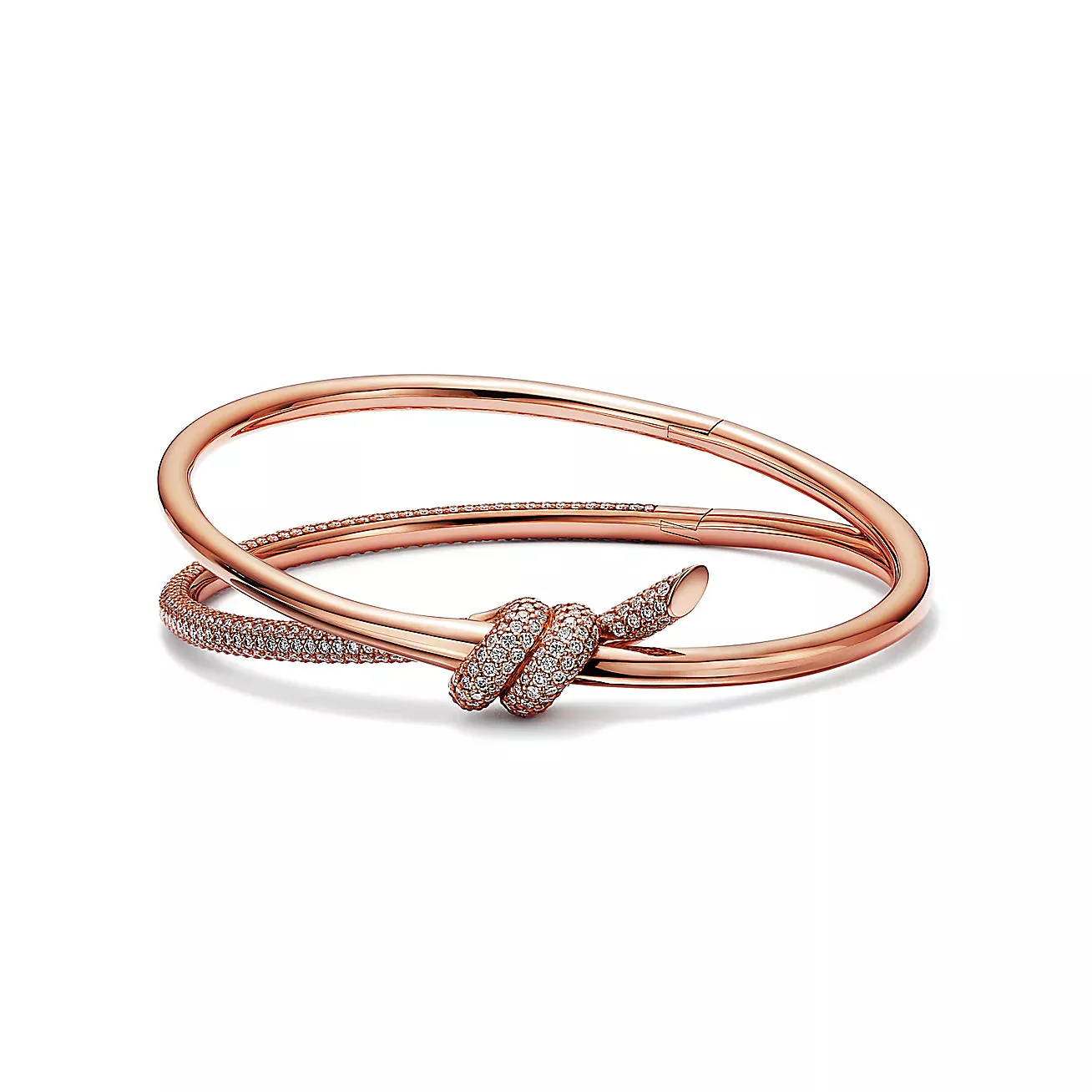 [TF]KNOT DOUBLE ROW ROSE GOLD DIAMOND BRACELET