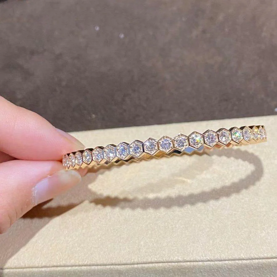 [CH]BEE LOVE GOLD BRACELET FULL DIAMOND