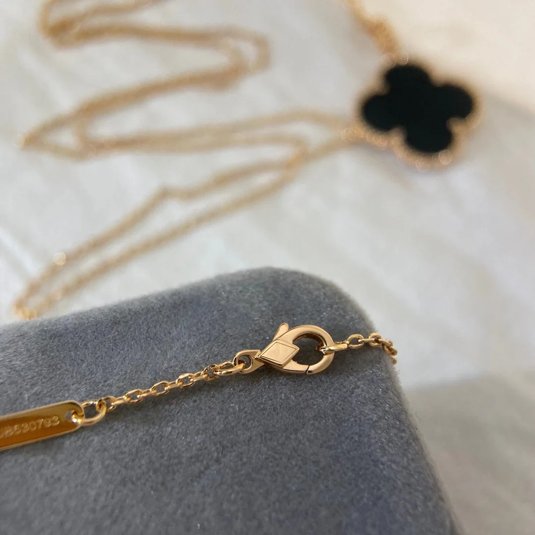 [VA]CLOVER 25MM NECKLACE GOLD ONYX