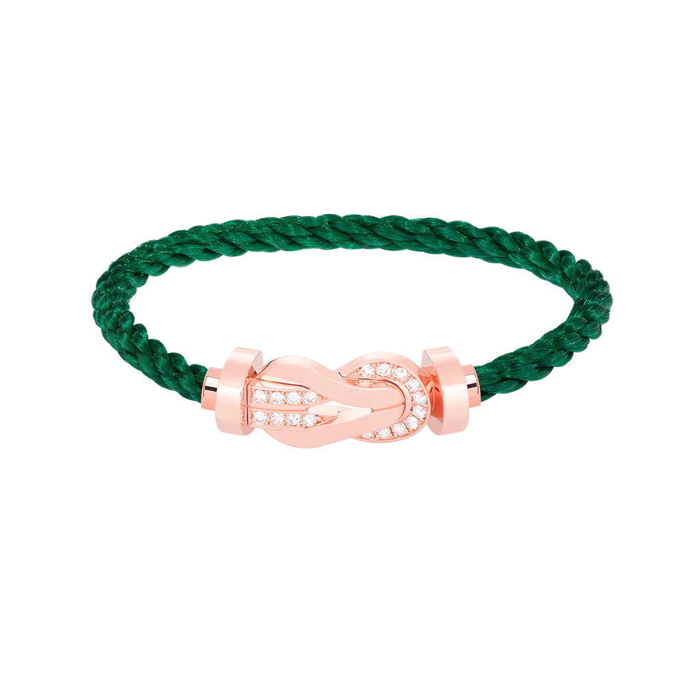 [FE]CHANCE LARGE 8 FIGURE BUCKLE HALF DIAMOND BRACELET ROSE GOLD