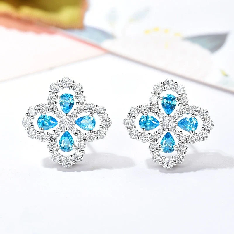 [VA]LOOP EARRINGS FULL MOTIF DIAMOND 16MM SILVE
