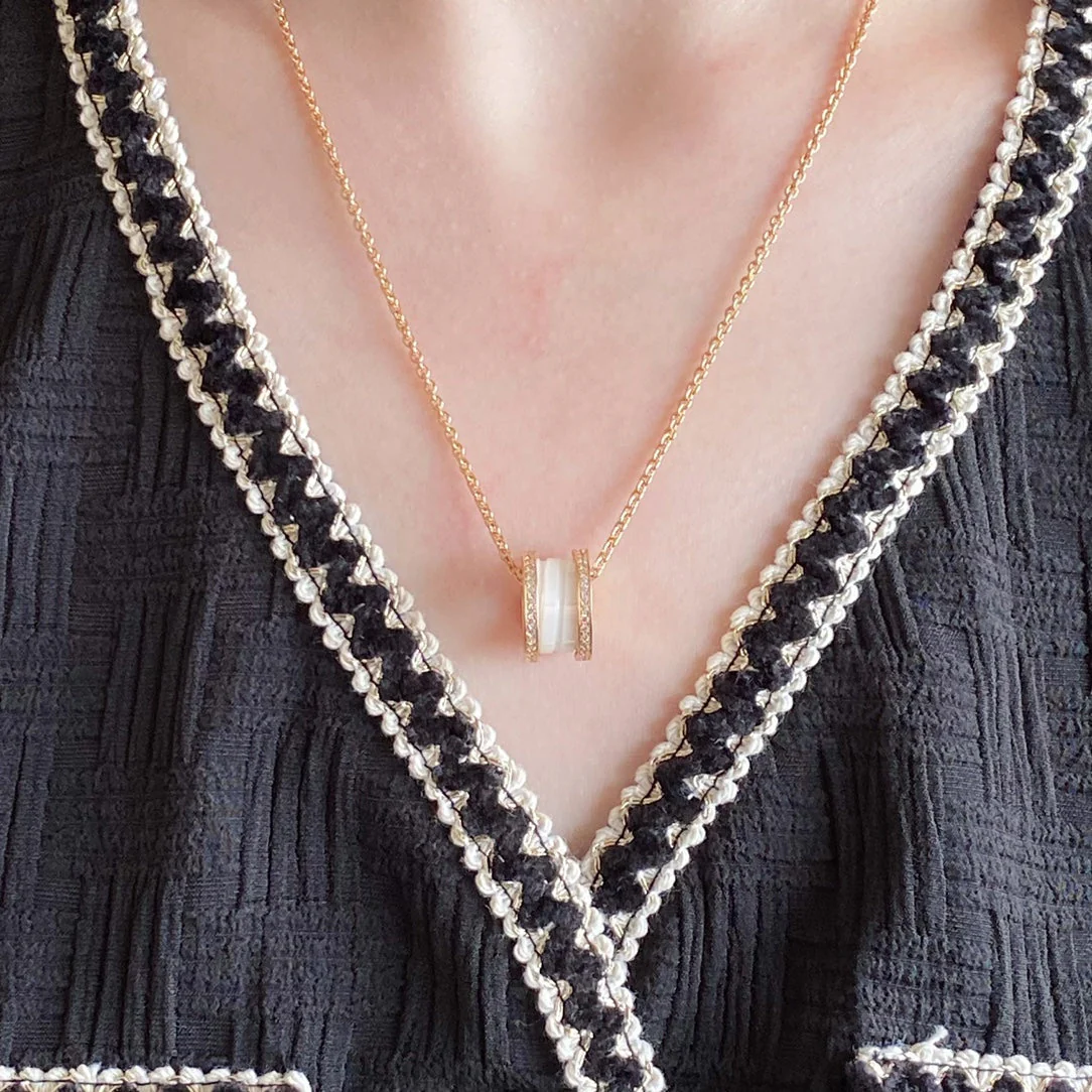 [BV]ZERO 1 DIAMOND CERAMIC NECKLACE