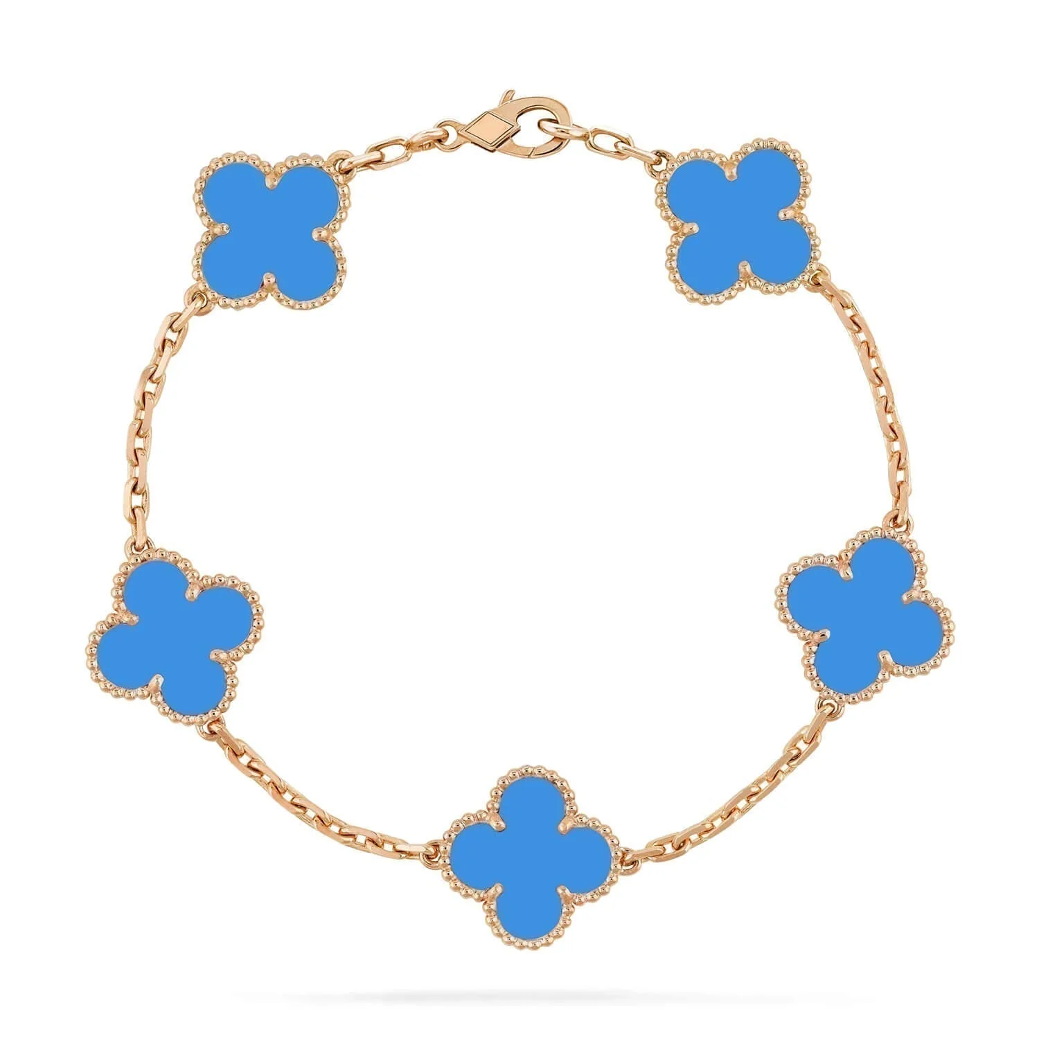 [VA]CLOVER 5 MOTIFS BLUE AGATE BRACELET