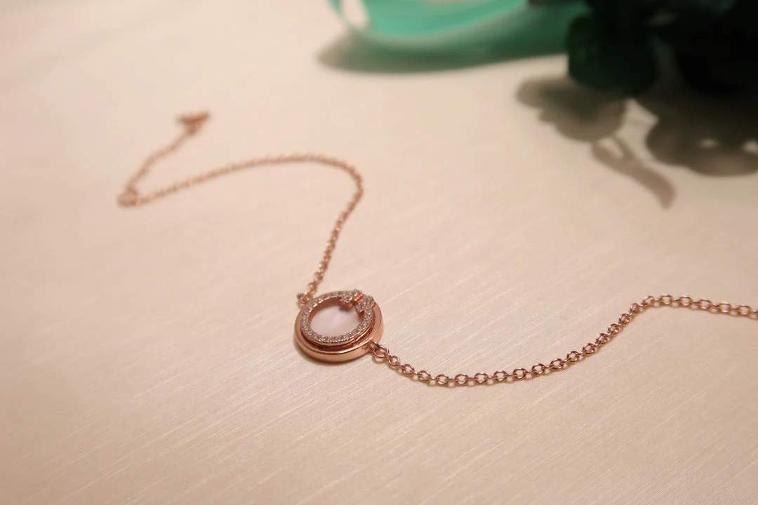 [TF]DIAMOND CIRCLE ROSE GOLD BRACELET