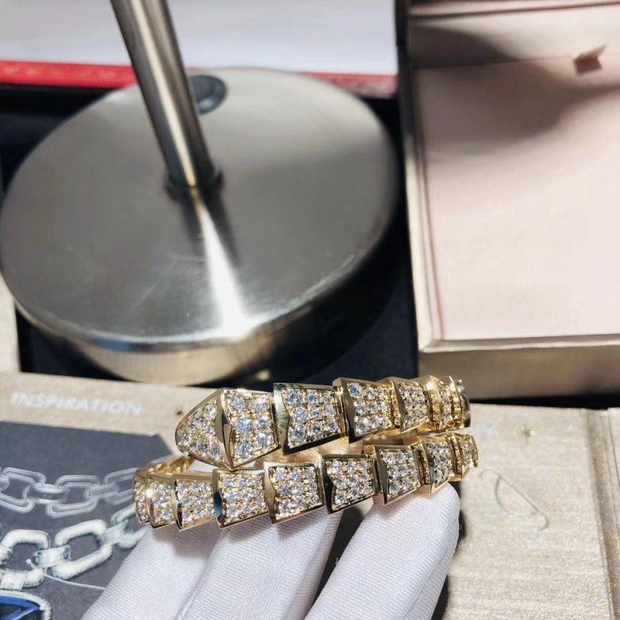 [BV]SERPENTI BRACELET 8MM GOLD DIAMOND