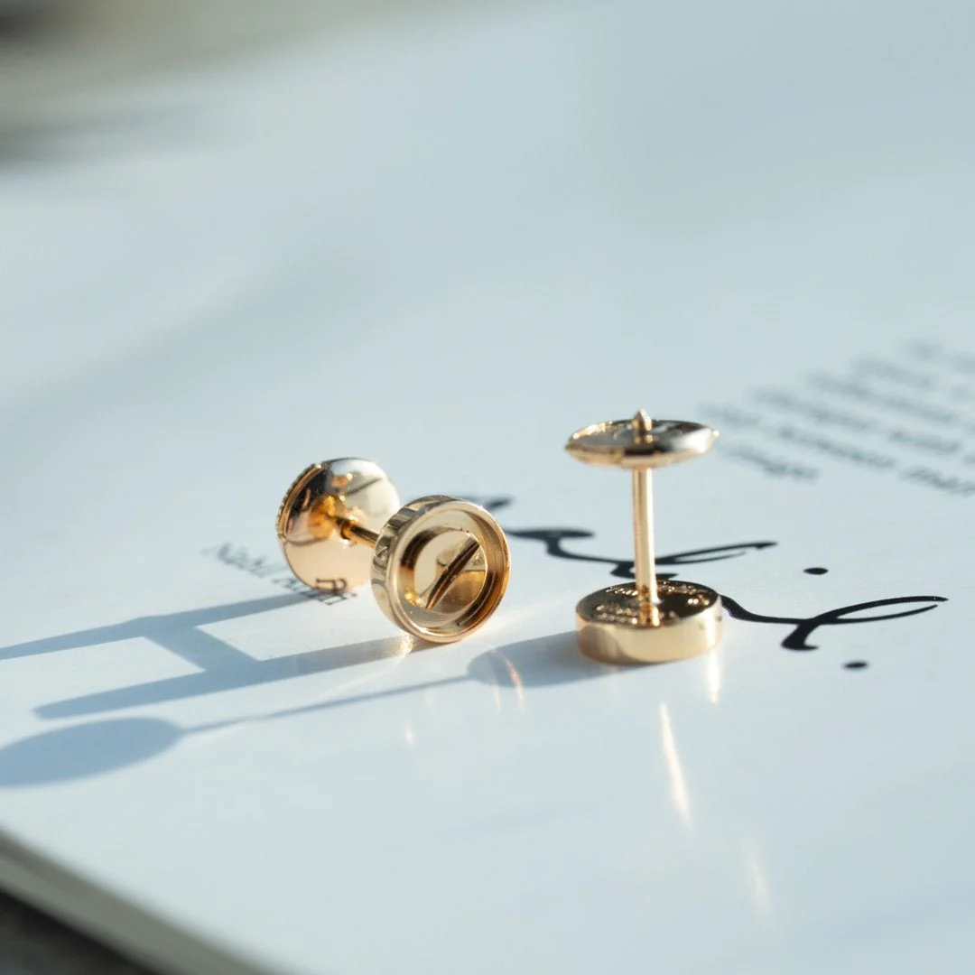 [Hmes]LOVE EARRINGS PINK GOLD 10MM