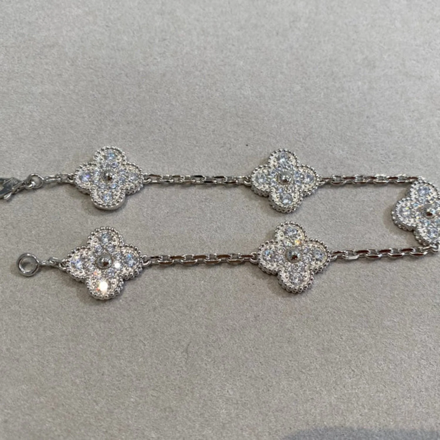 [VA]CLOVER 5 MOTIFS  DIAMOND BRACELET SILVER