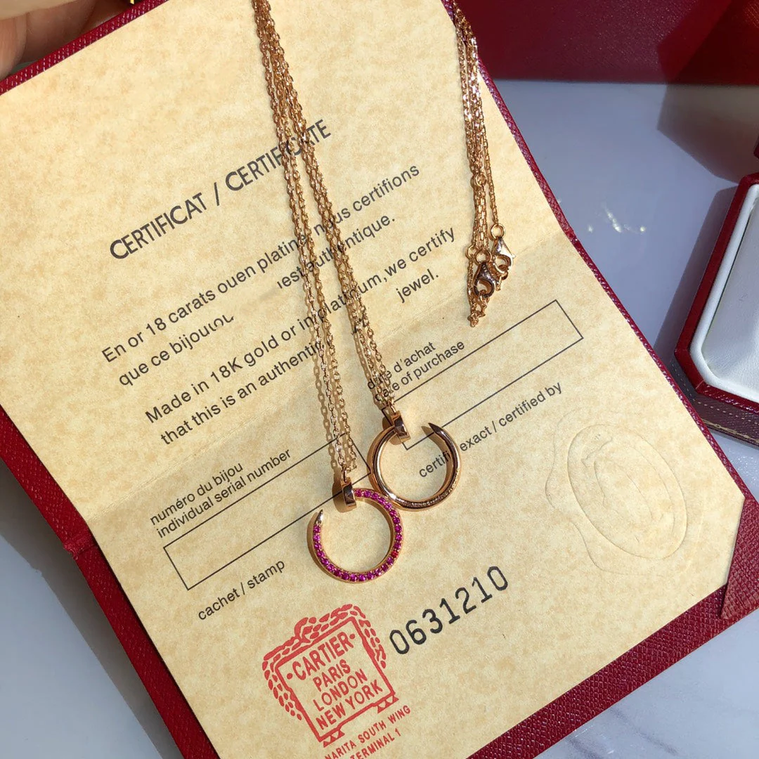 [CT]JUSTE NECKLACE GOLD RED DIAMONDS