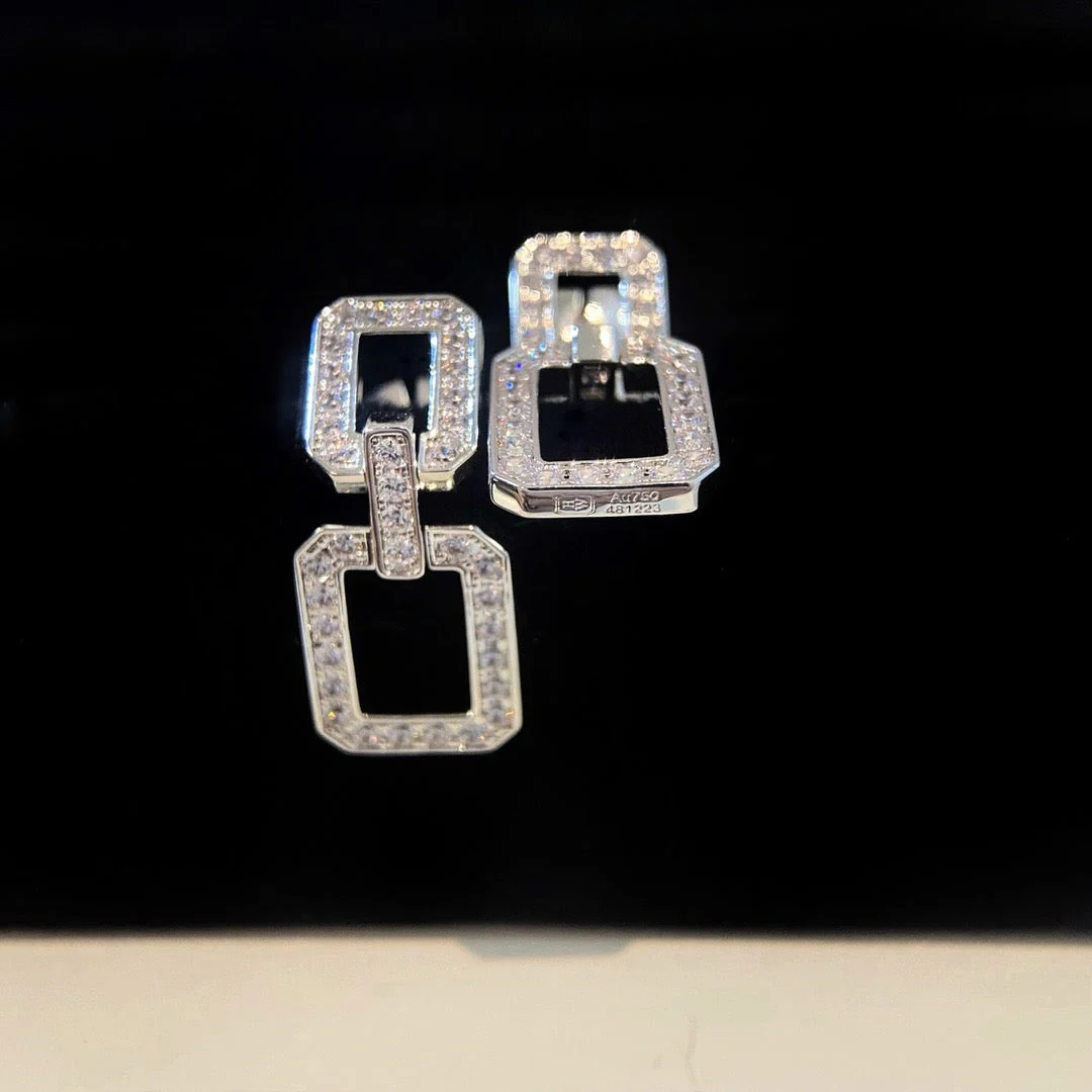 [CH]LINKS MEDIUM EARRINGS DIAMOND