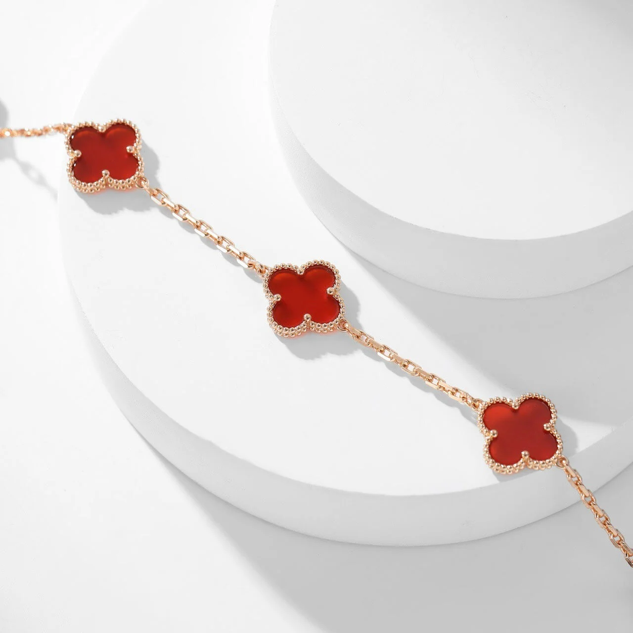 [VA]CLOVER 10 MOTIFS CARNELIAN NECKLACE