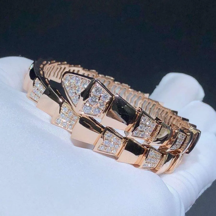 [BV]SERPENTI WIDE BRACELET PINK GOLD DIAMOND