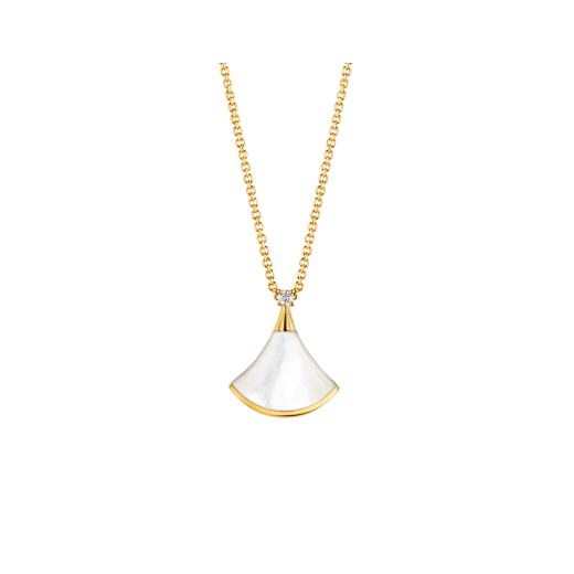 [BV]DREAM NECKLACE WHITE MOP GOLD 1 DIAMOND