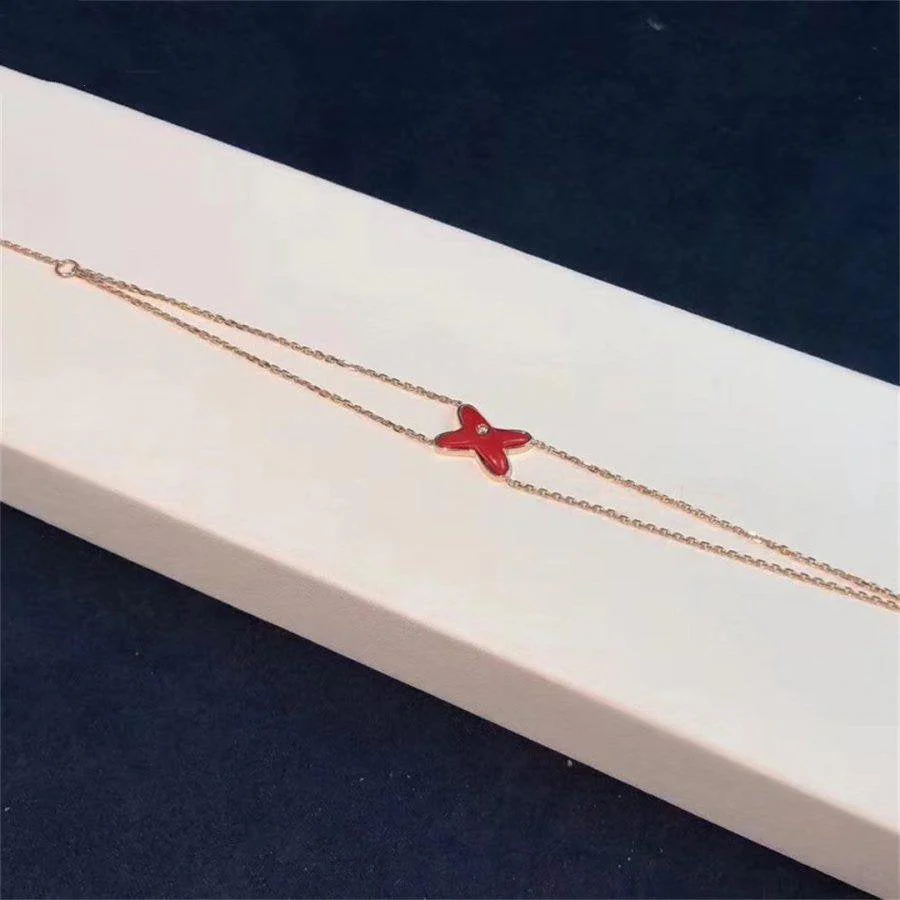 [CH]JEUX BRACELET CARNELIAN PINK GOLD 1 DIAMOND
