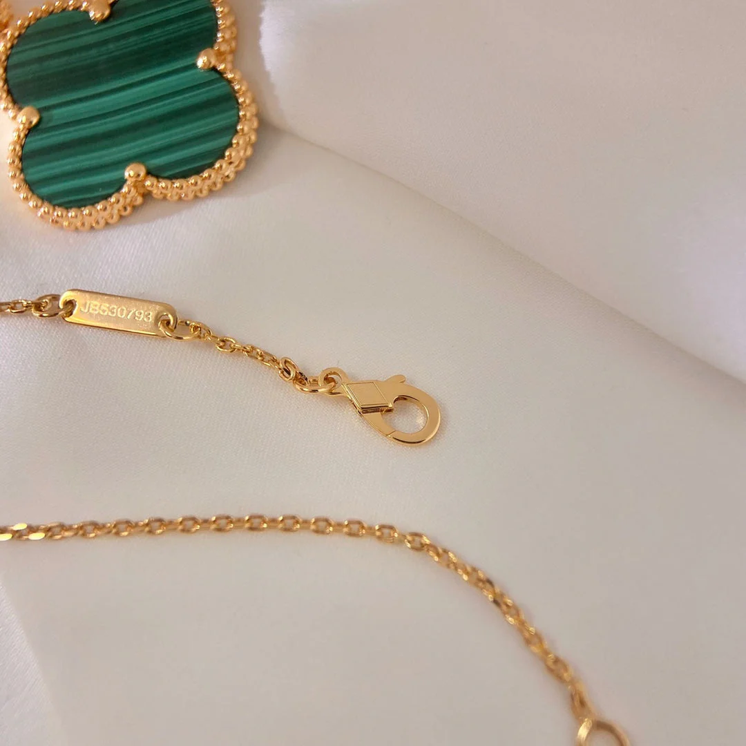 [VA]CLOVER 25MM MALACHITE GOLD NECKLACE