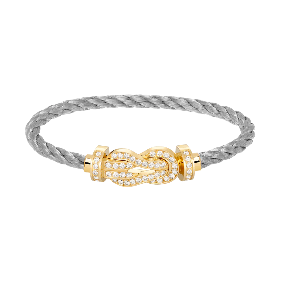 [FE]CHANCE LARGE 8 FIGURE BUCKLE FULLDIAMOND BRACELET GOLD