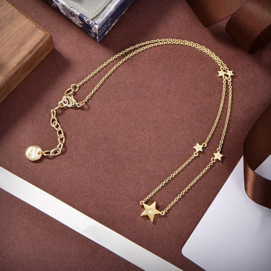 [CD] NECKLACE 5 STAR GOLD DIAMOND