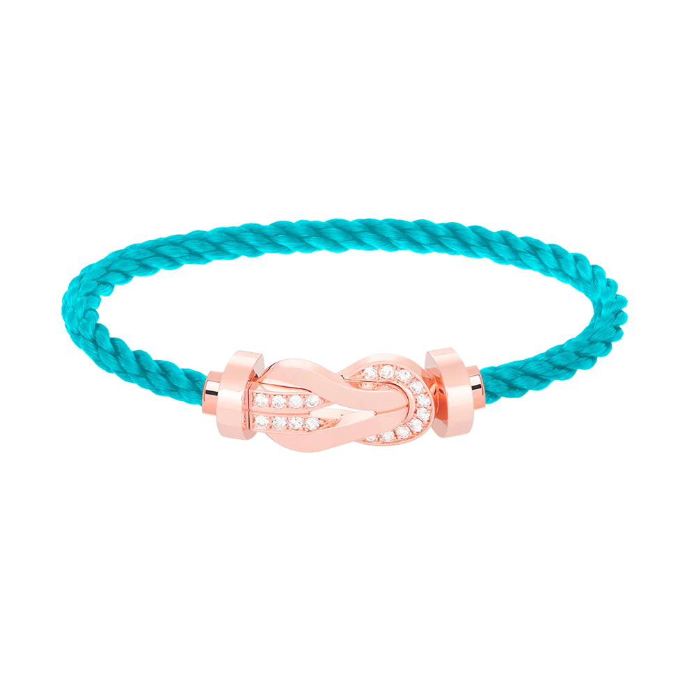 [FE]CHANCE LARGE 8 FIGURE BUCKLE HALF DIAMOND BRACELET ROSE GOLD