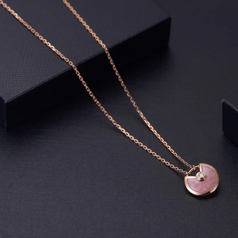 [CT]AMULETTE ROSE GOLD PINK MOP NECKLACE