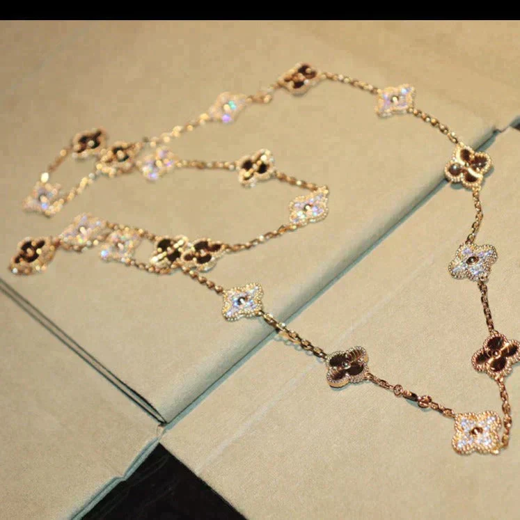 [VA]CLOVER 20 MOTIFS LASER DIAMOND NECKLACE