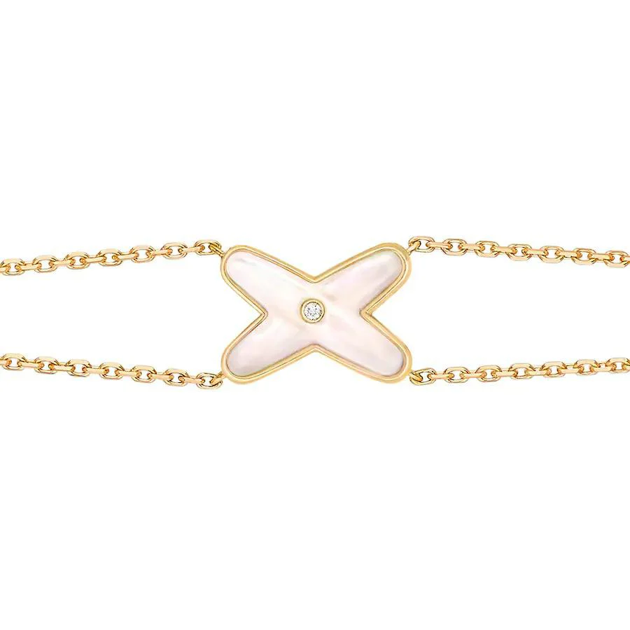[CH]JEUX BRACELET WHITE MOP GOLD 1 DIAMOND