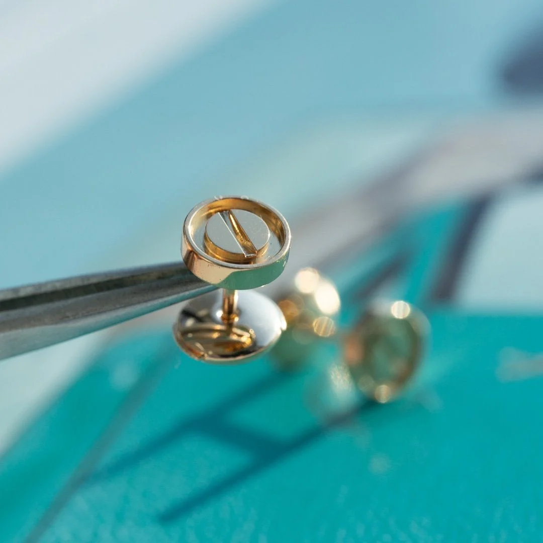 [Hmes]LOVE EARRINGS PINK GOLD 10MM