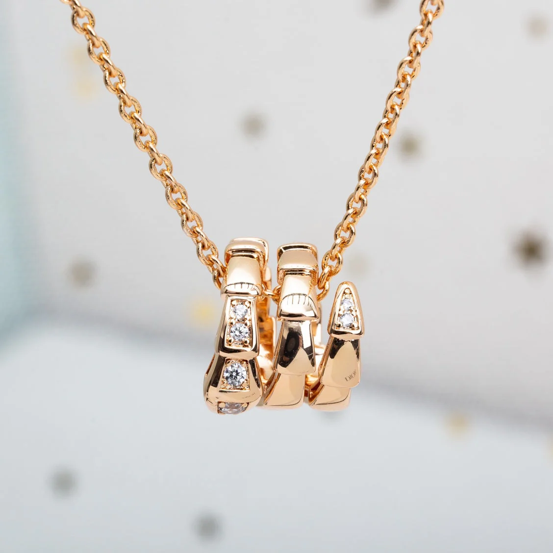 [BV]SERPENTI PINK GOLD NECKLACE DIAMOND