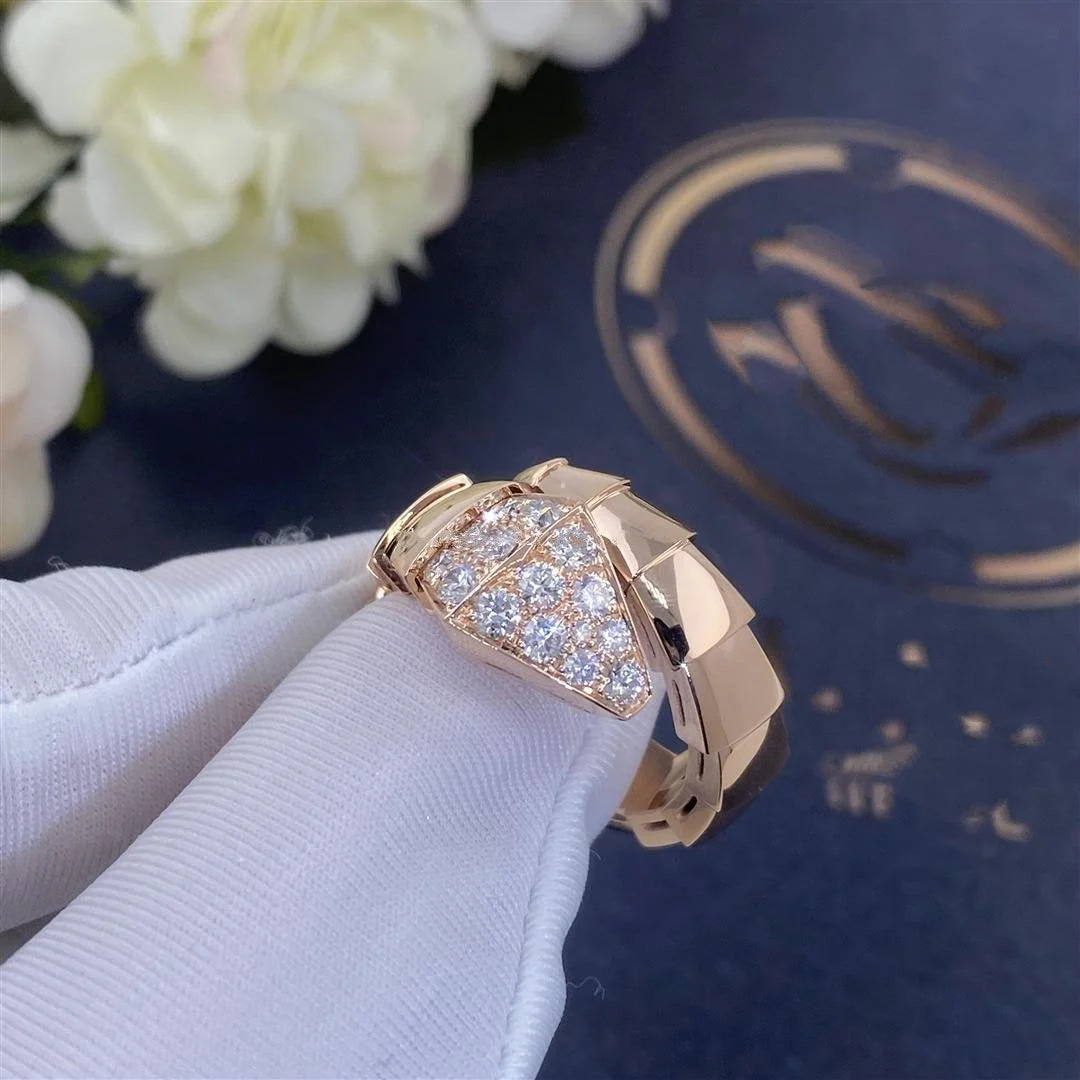 [BV]SERPENTI RING PINK GOLD DIAMOND