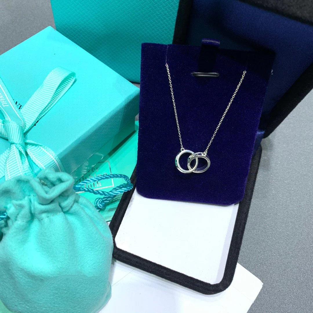 [TF]INTERLOCKING CIRCLES PENDANT SILVER SMALL NECKLACE