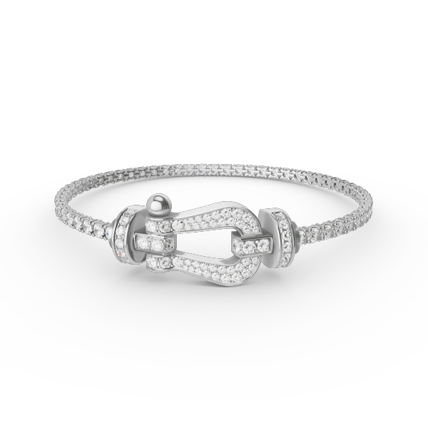 [FE]FORCE  LARGE HORSESHOE FULL DIAMOND TENNIS BRACELET