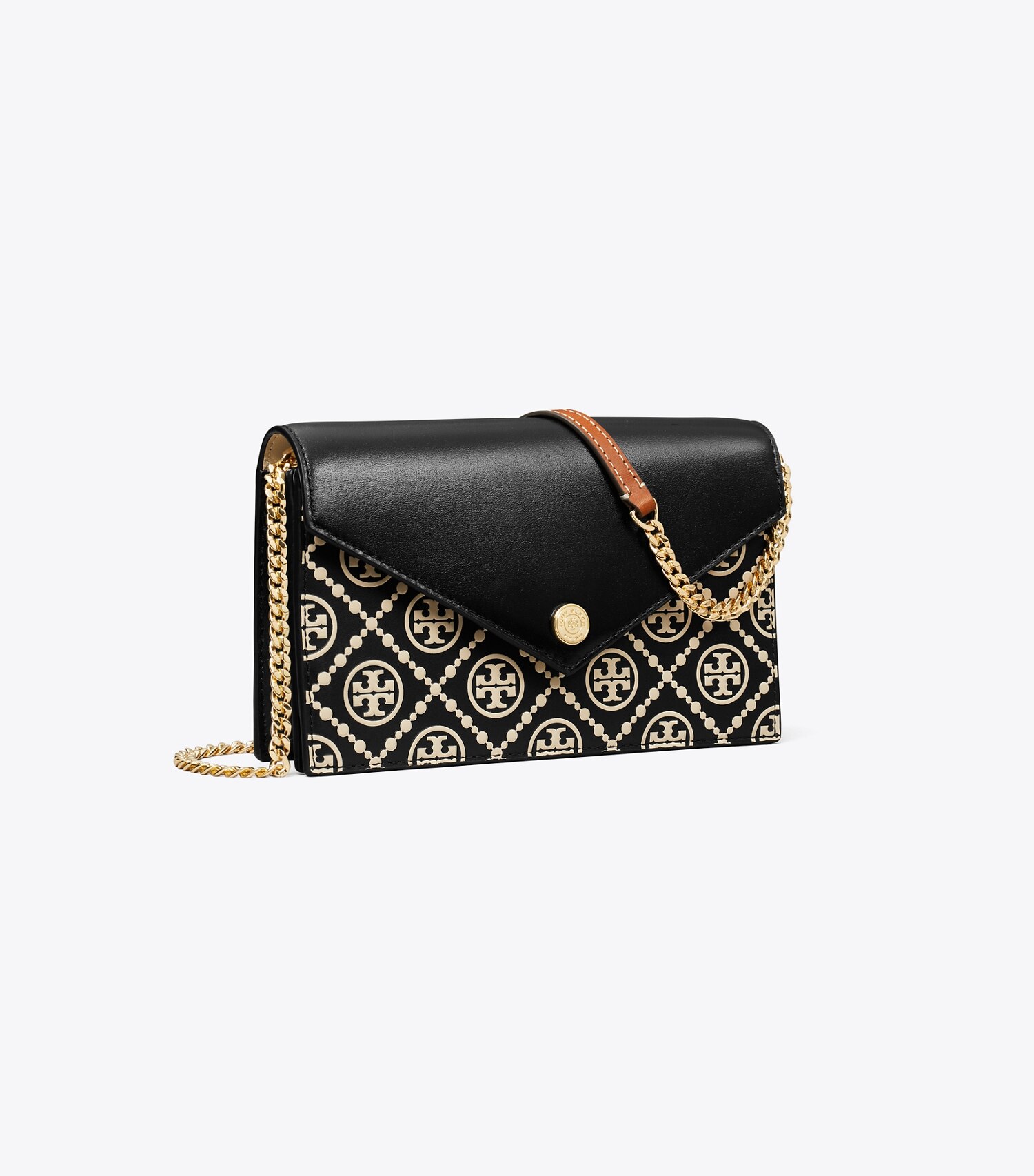 T Monogram Contrast Embossed Envelope Crossbody