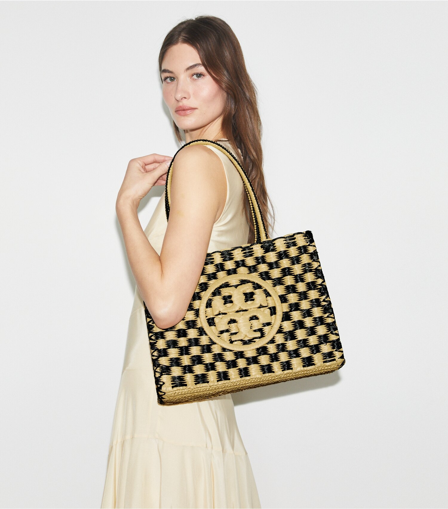 Small Ella Hand-Crocheted Checkered Tote