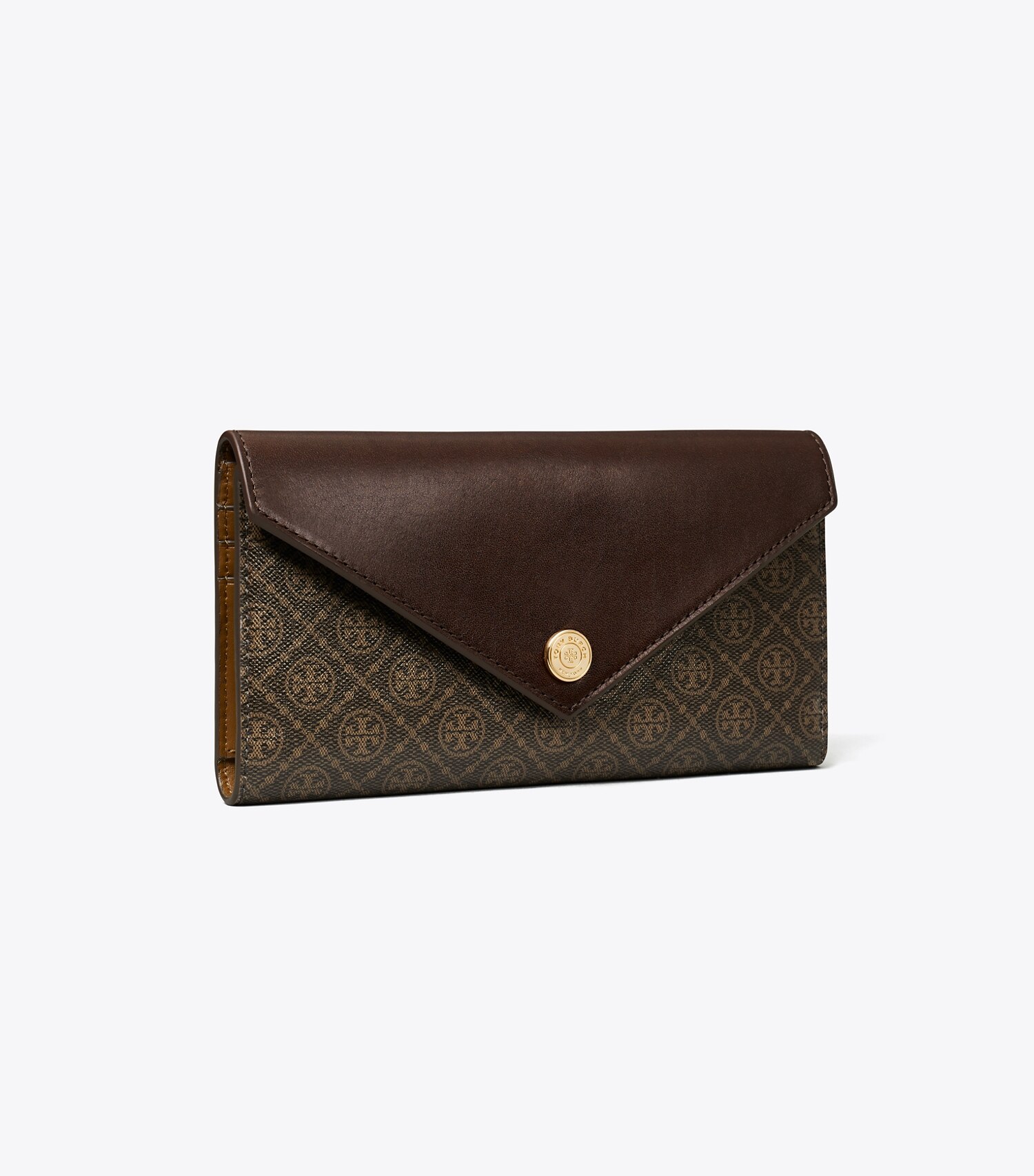 T Monogram Coated Canvas Envelope Wallet