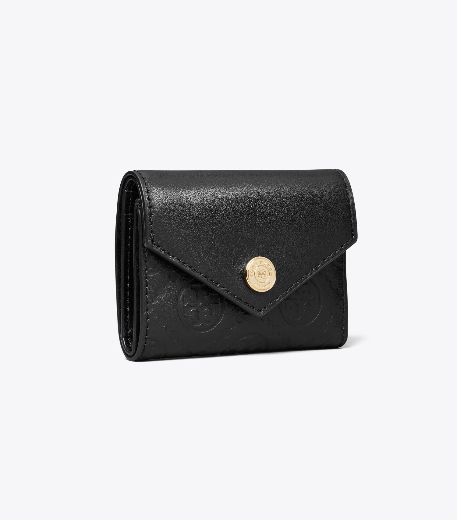 T Monogram Leather Small Envelope Wallet