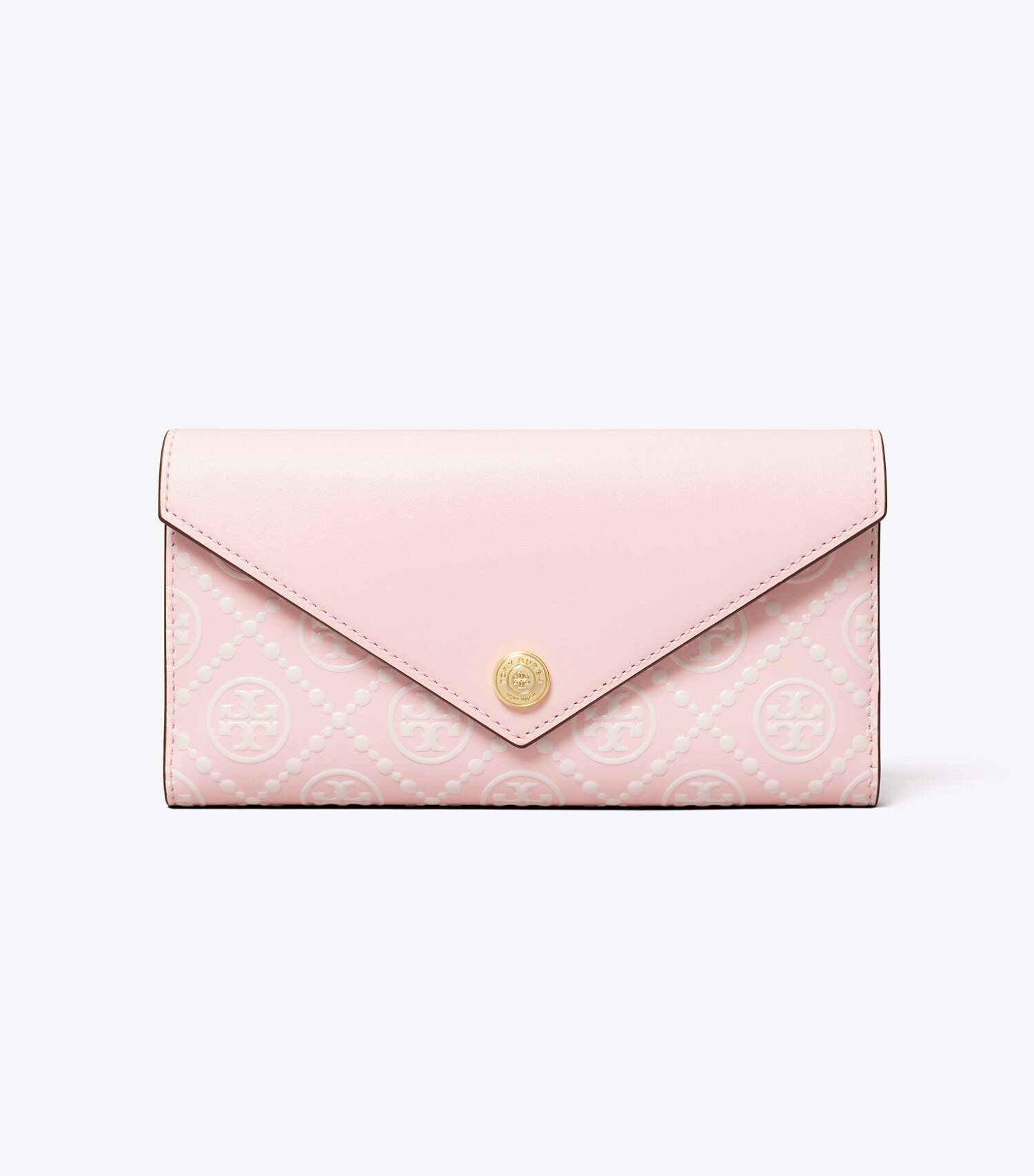 T Monogram Contrast Embossed Envelope Wallet