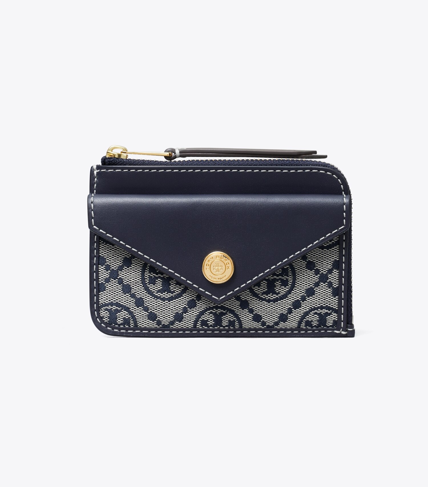 T Monogram Zip Card Case