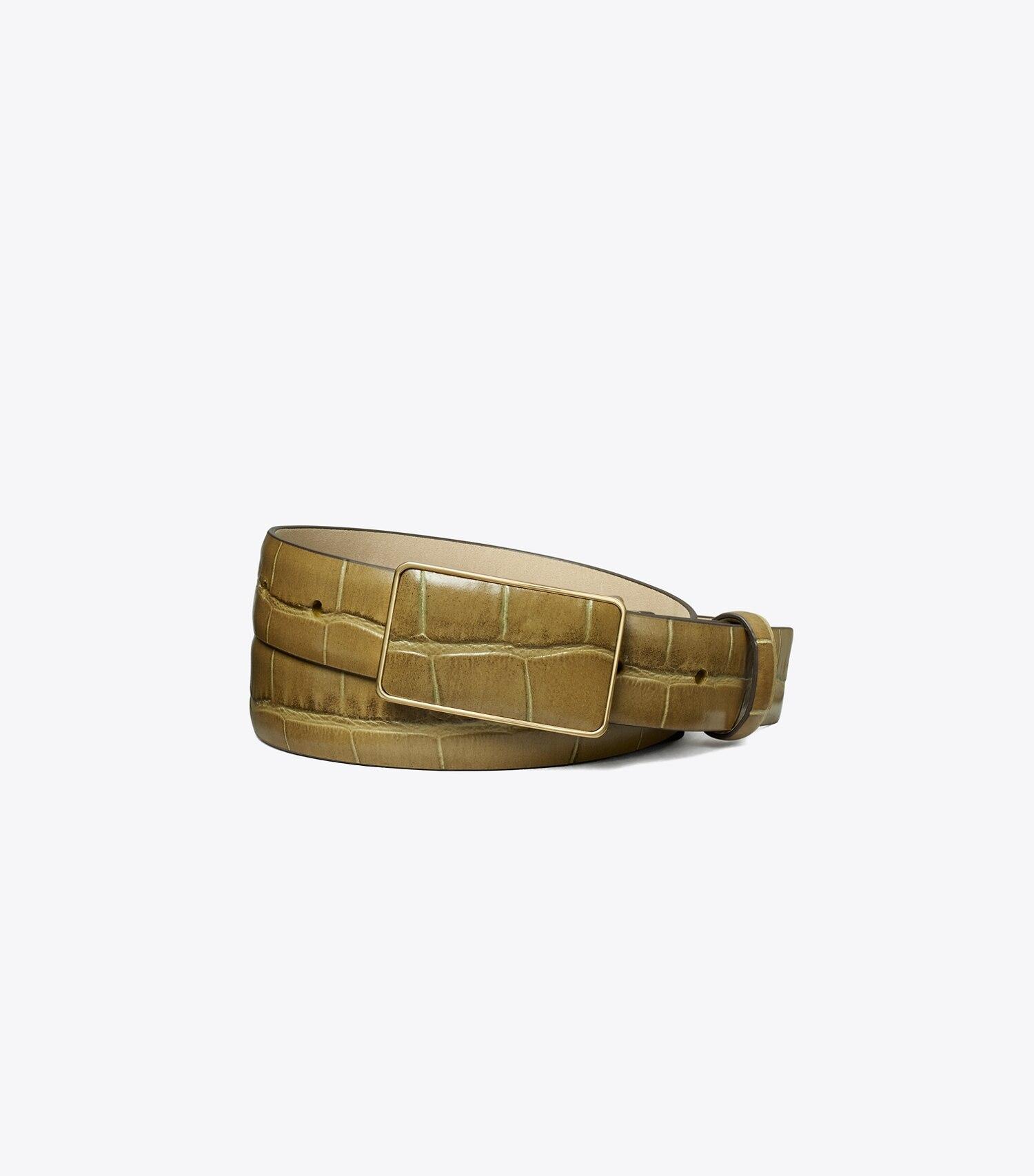 Croc Embossed Plate Belt