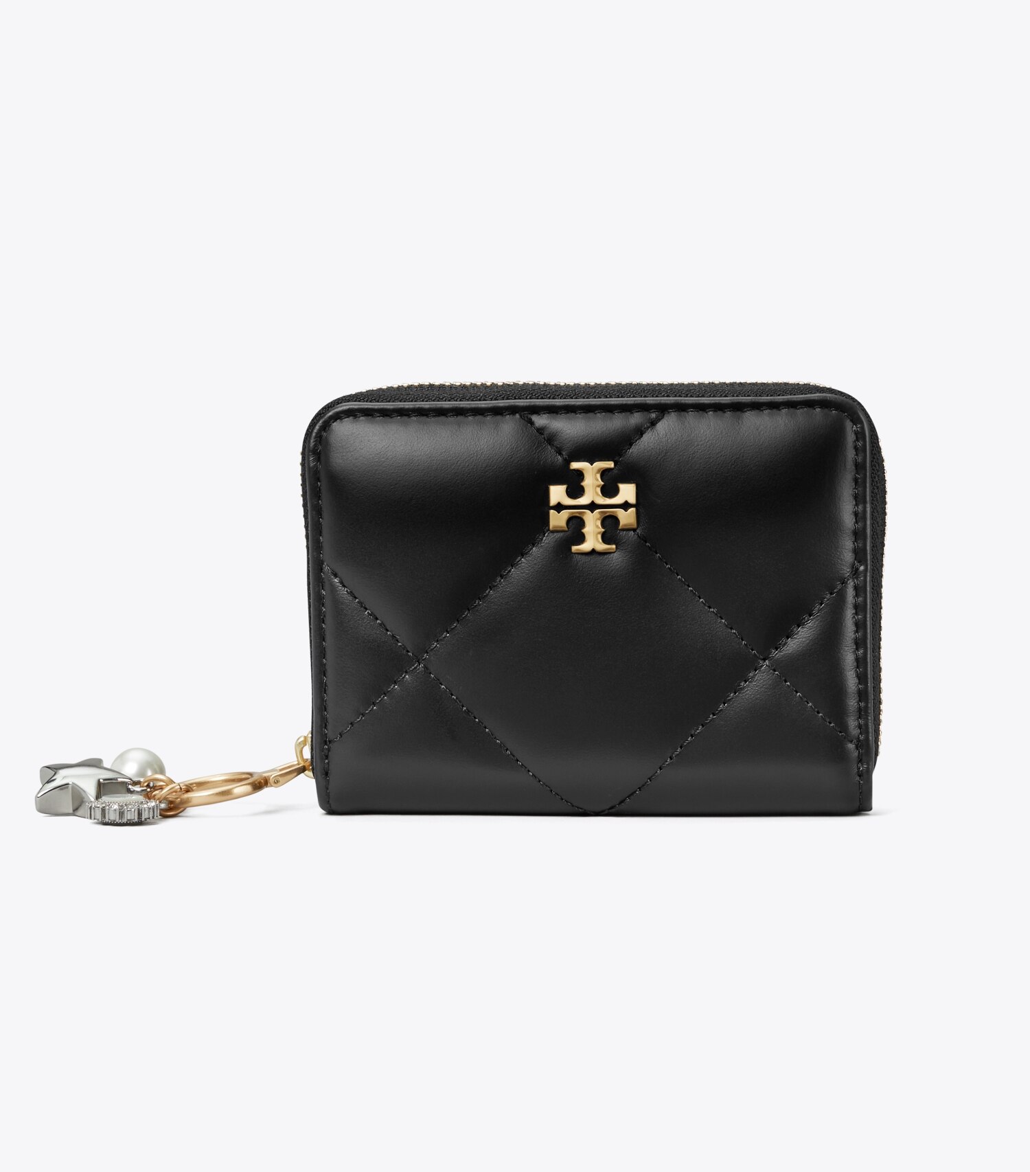 Small Kira Diamond Quilt Charm Zip-Around Wallet