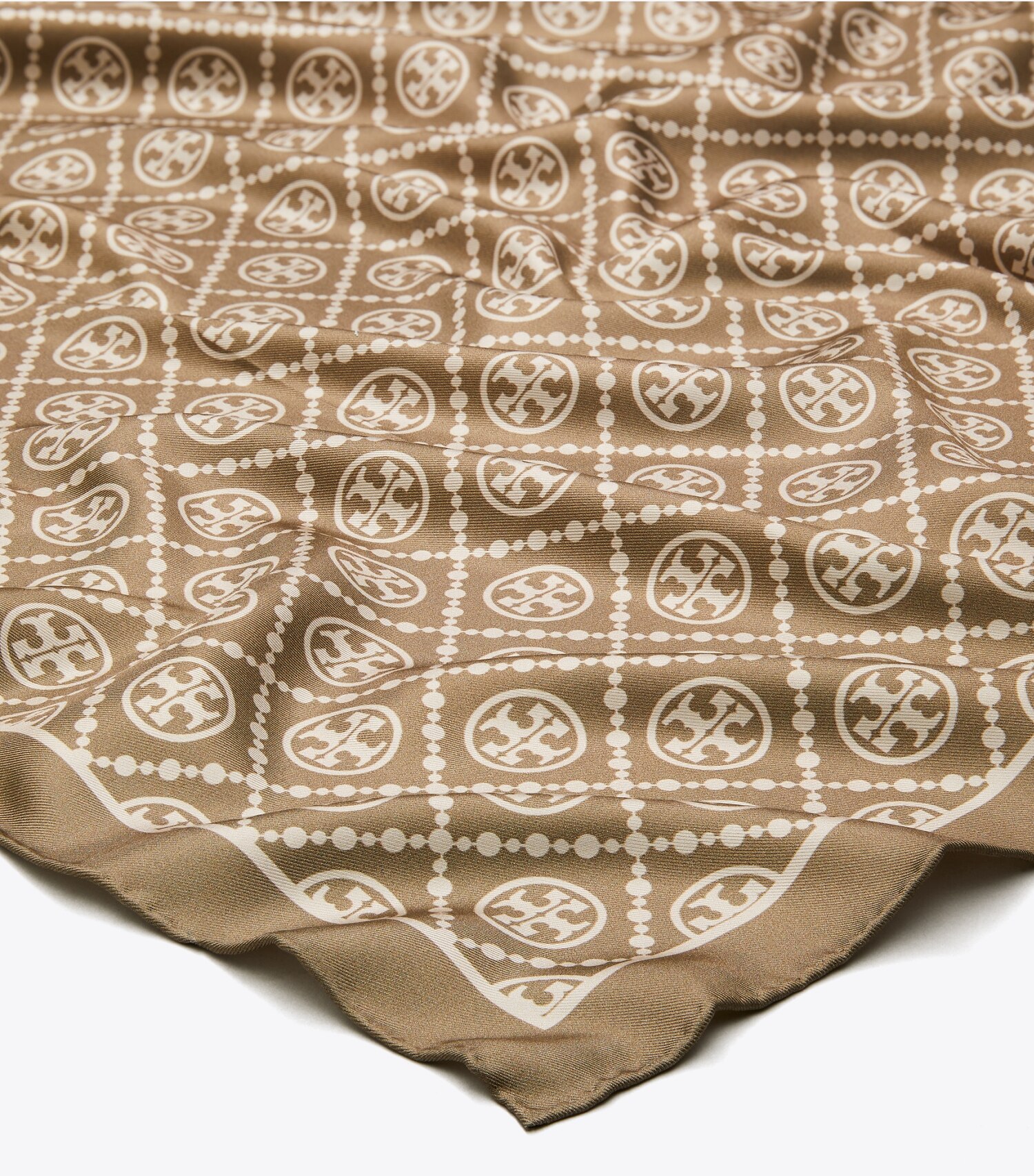 T Monogram Double-Sided Silk Square Scarf