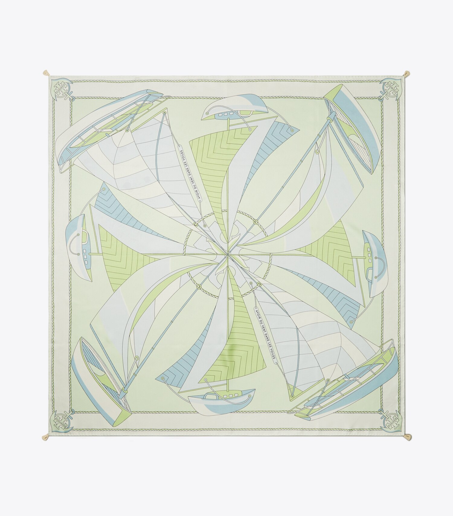 Sailboat Spiral Silk Square Scarf