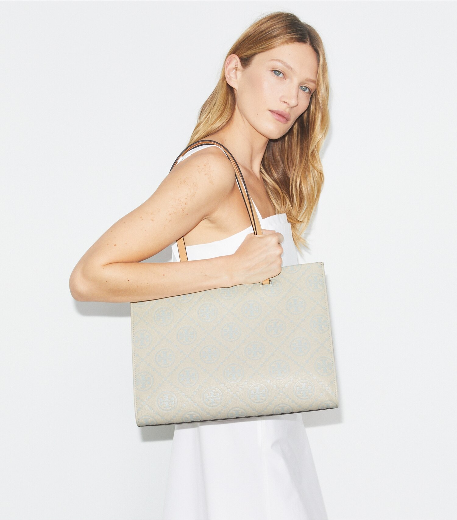 T Monogram Pebble Tote