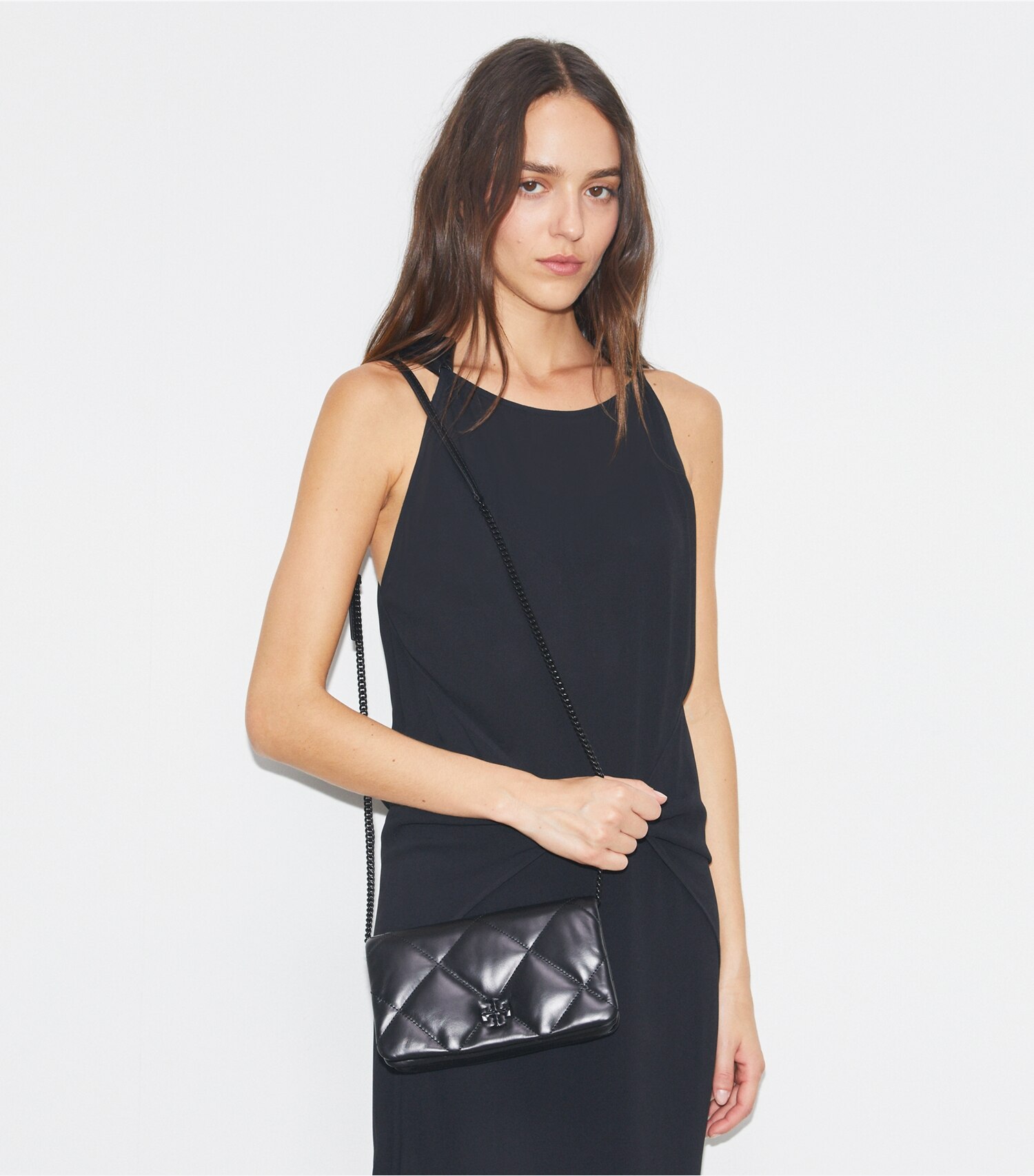 Kira Diamond Quilt Chain Wallet