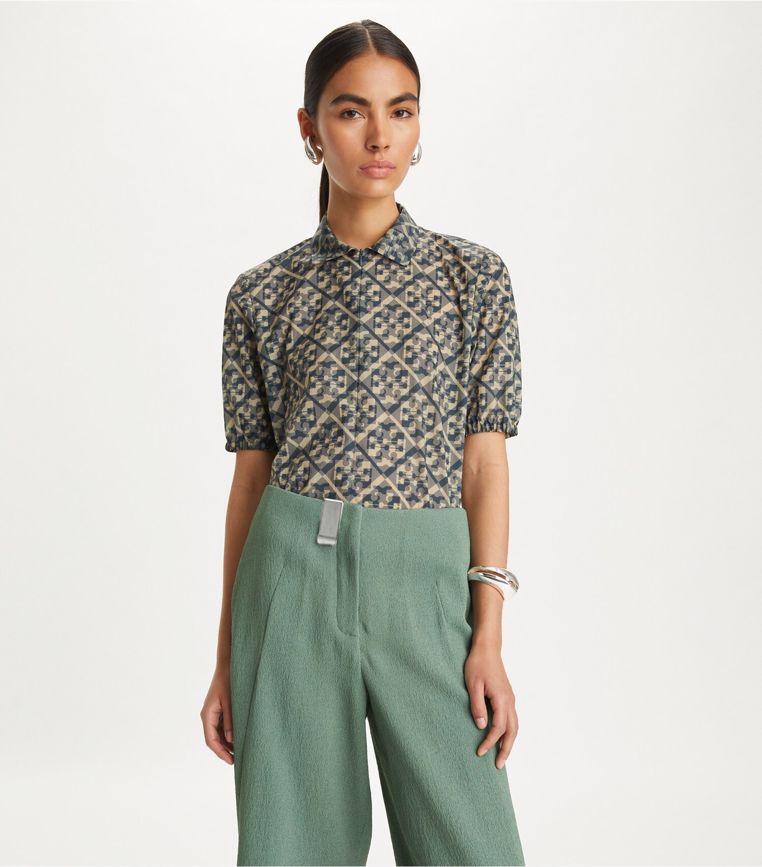 Prismatic T Monogram Nylon Zip Polo