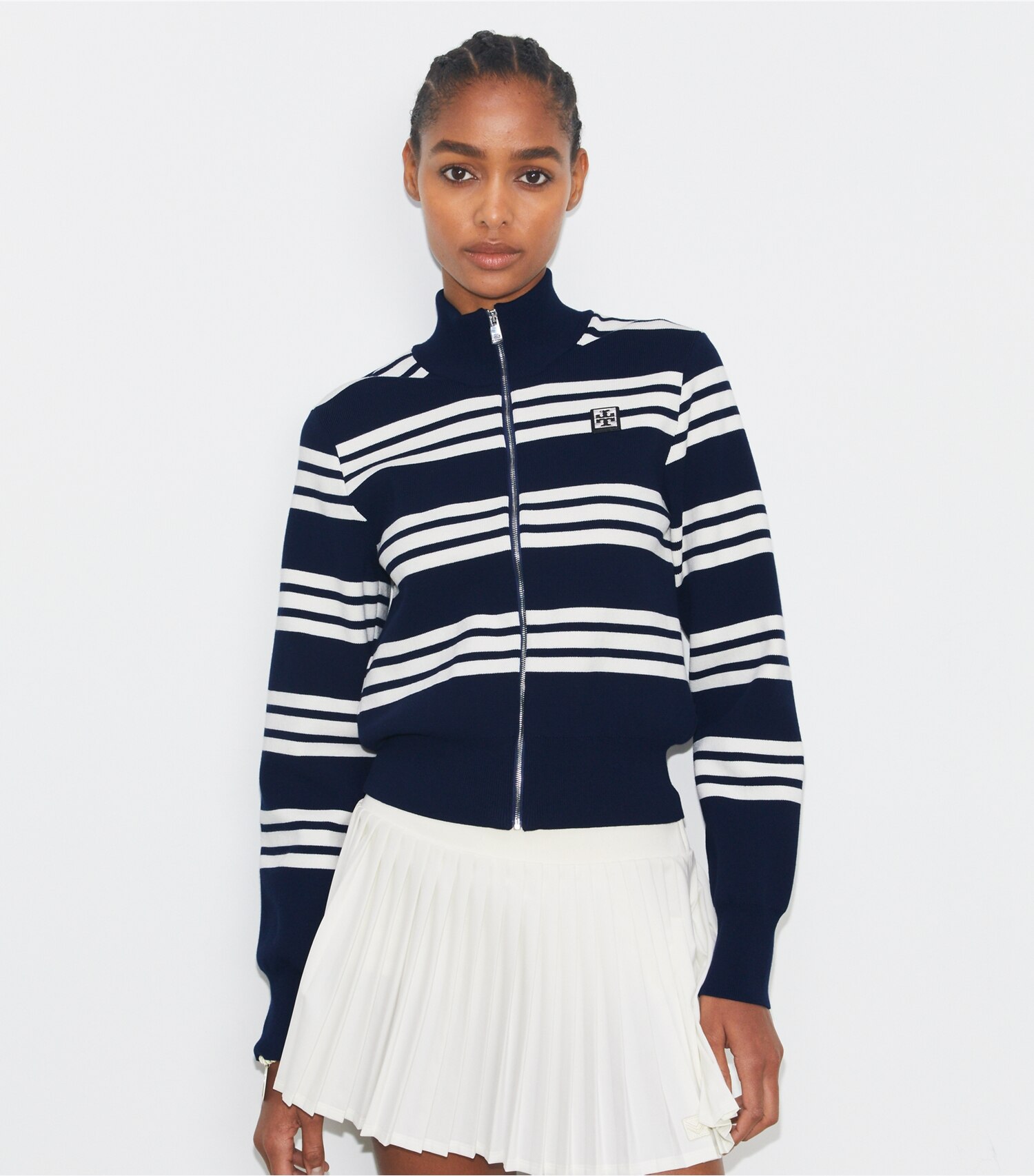 Striped Viscose Track Jacket
