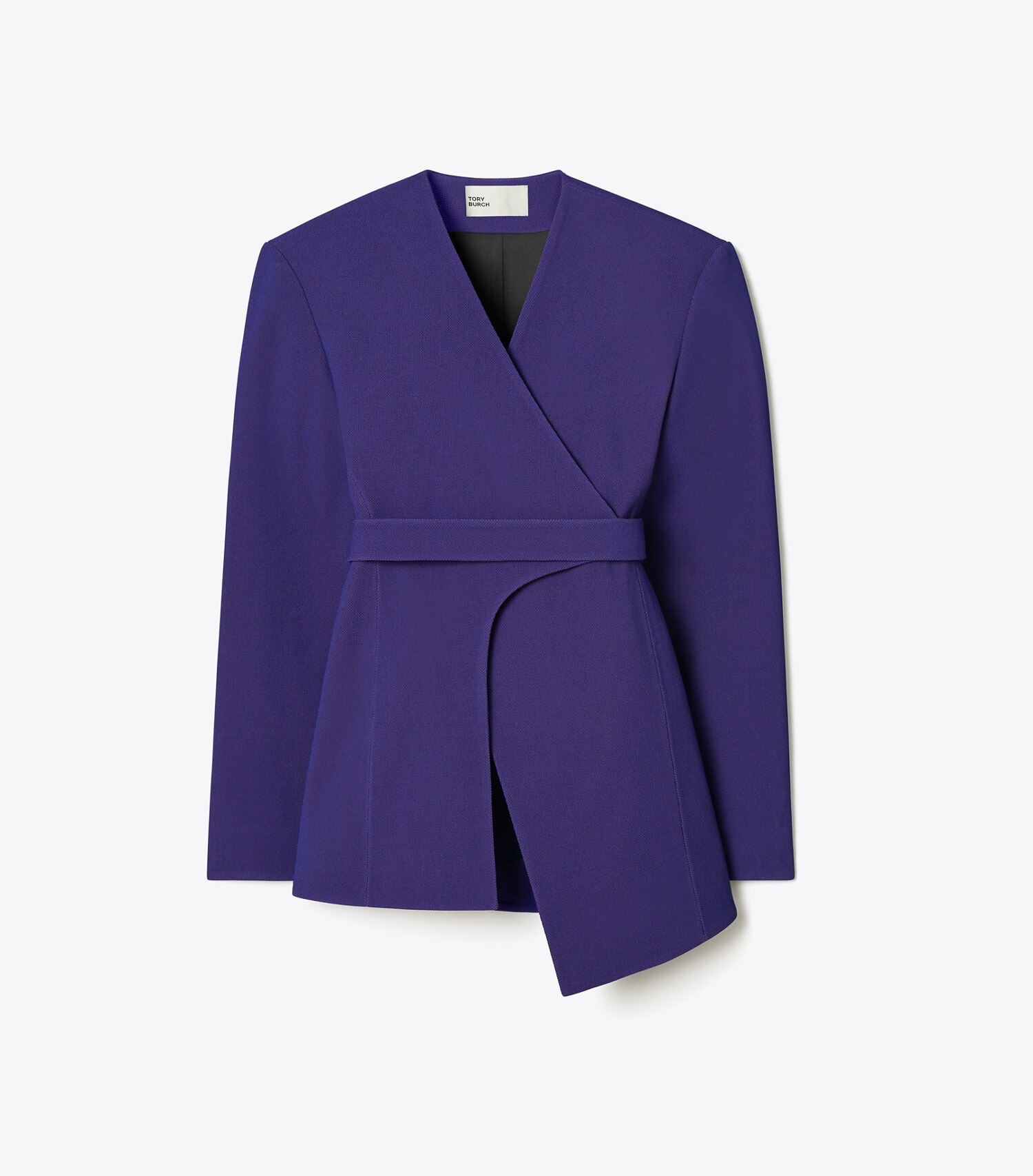Asymmetrical Pique Wrap Jacket