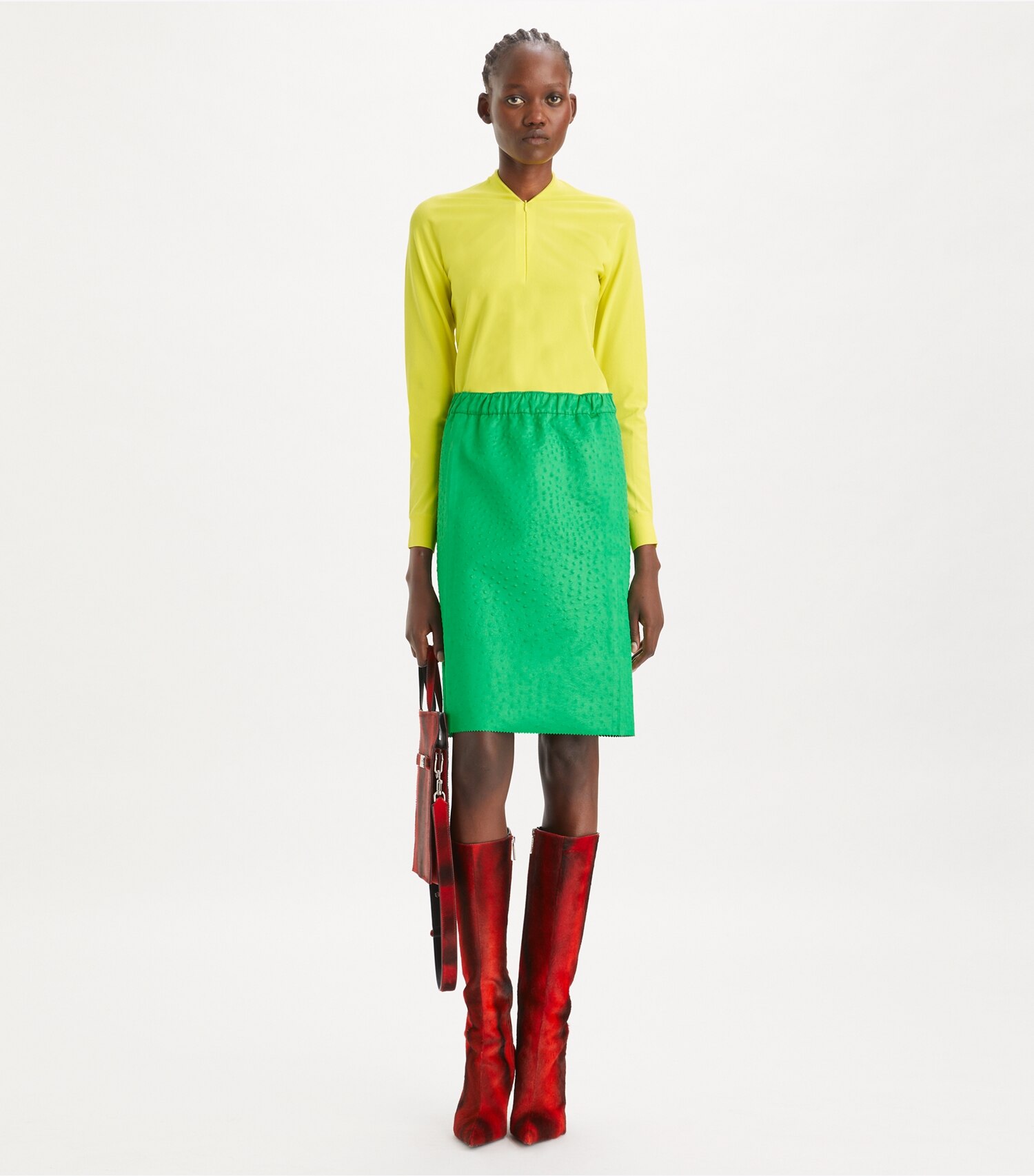 Embossed Satin Skirt