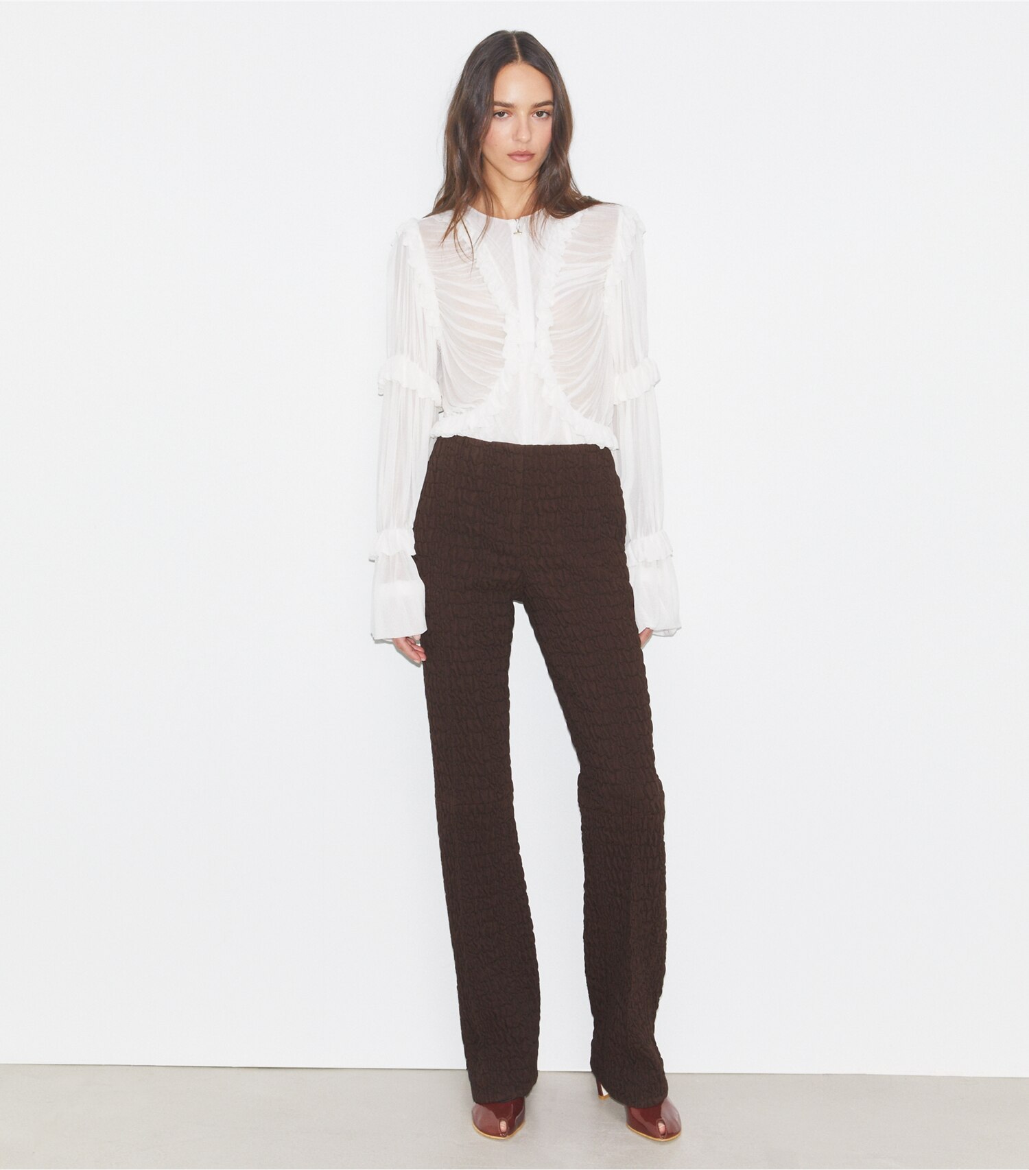 Slim Wool and Silk Pant