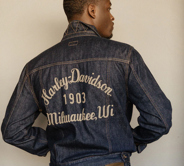 Men's Denim Trucker Embroidered Jacket