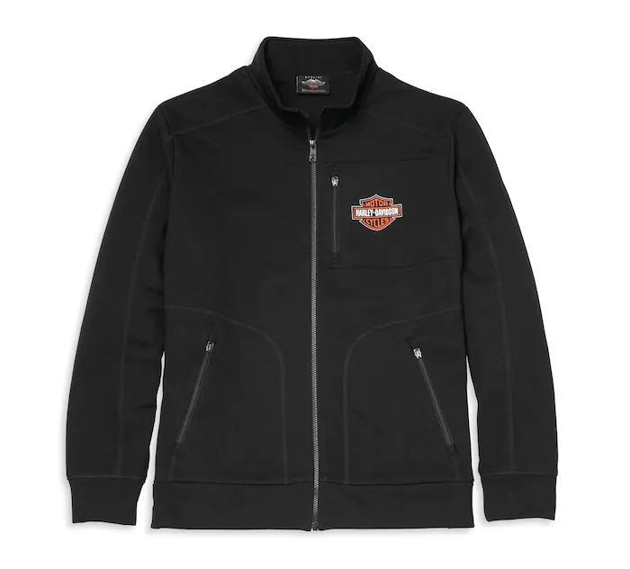 Men's Bar & Shield Graphic Mockneck Full Zip
